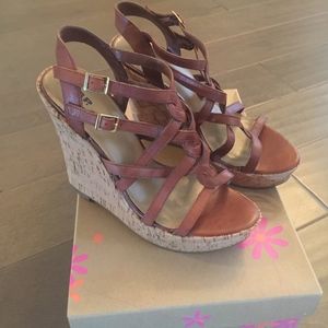 Leather Wedge Sandals